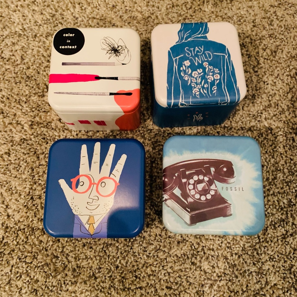 FOSSIL - bundle of 4 metal boxes